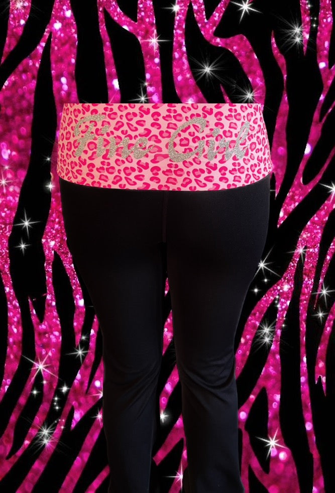 Buy Victoria's Secret PINK Black with Leopard Foldover Full Length
